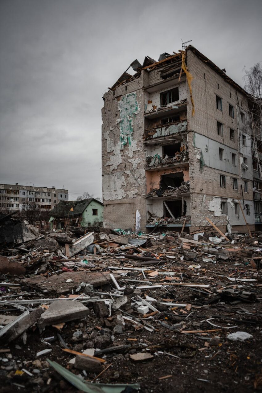 destroyed residential building